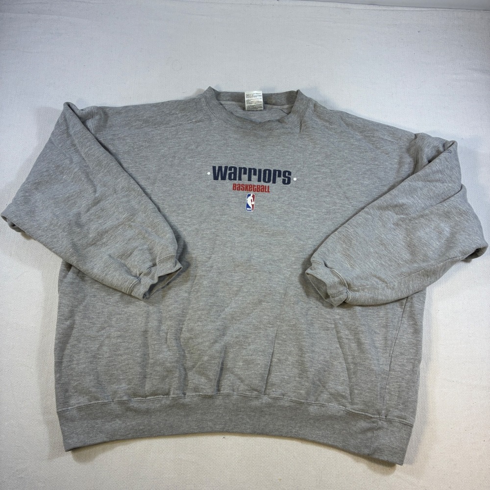 Vintage Golden State Warriors Reebok NBA Sweatshirt 2XL Gray Center Logo Y2K